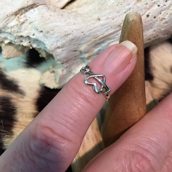 Heart and Arrow Sterling Silver Toe Ring Midi Ring - Picture 7 of 7
